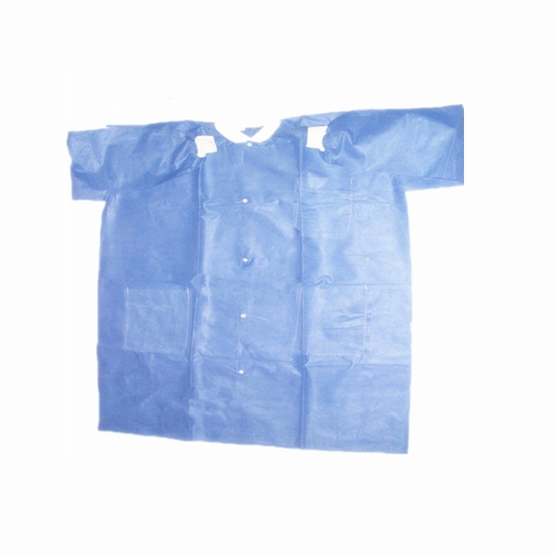 Disposable lab coat with knitted collar&cuffs