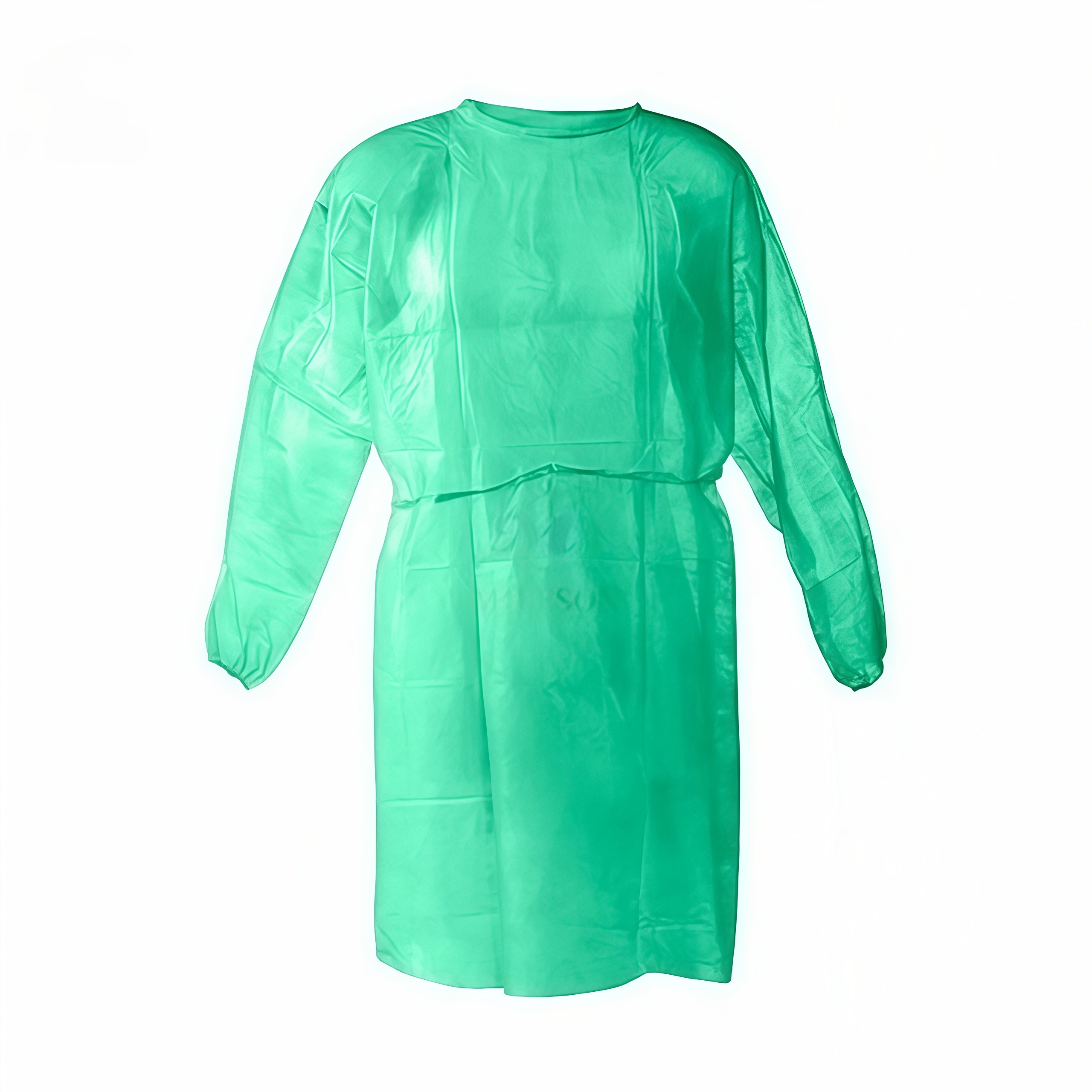 Disposable isolation gown with elastic cuffs 