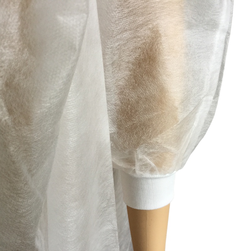 Disposable lab coat with knitted collar&cuffs