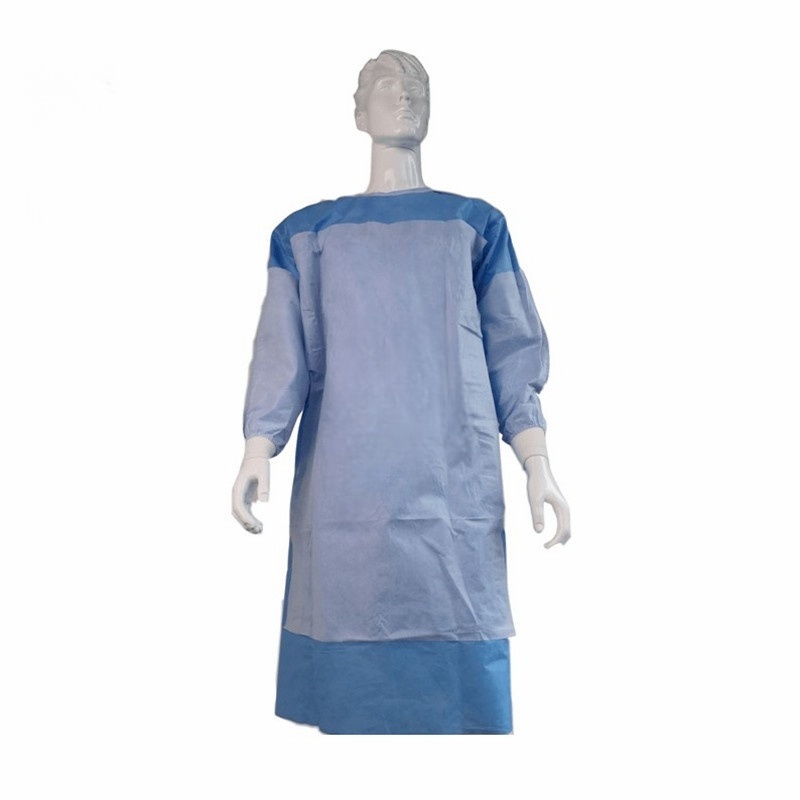 Disposable reinforced surgical gown 
