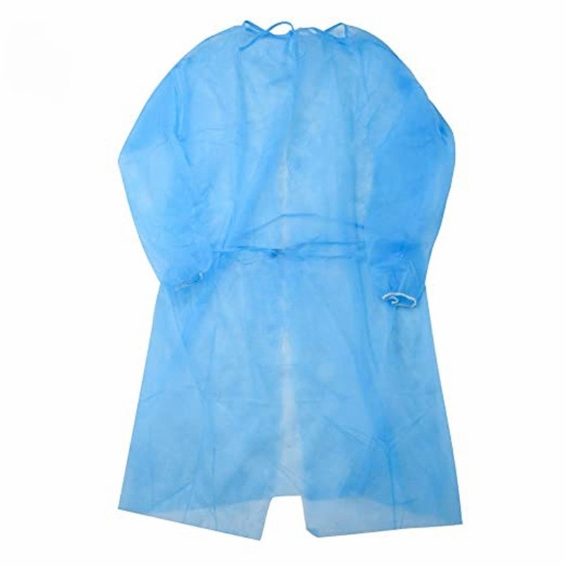 Disposable isolation gown with elastic cuffs 